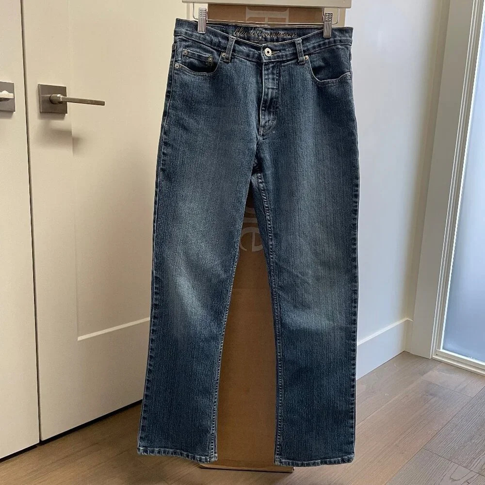 Bluedot Jeanswear Relaxed Fit Straight Leg Cotton Blend Jeans Blue Sz 9/10